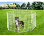 PaWz Pet Dog Playpen Puppy Exercise 8 Panel Fence Silver Extension No Door 42"