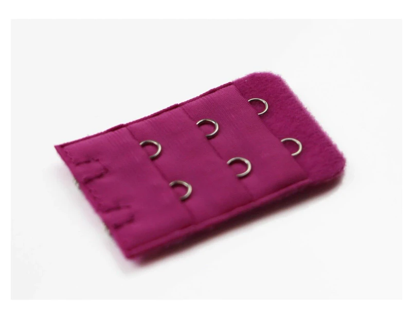 Women Bra Extender Coloured Clip 2 3 & 4 Hook Extenders - Pink Purple Blue Red Mint Polyester - #2 Pink: 2 hooks