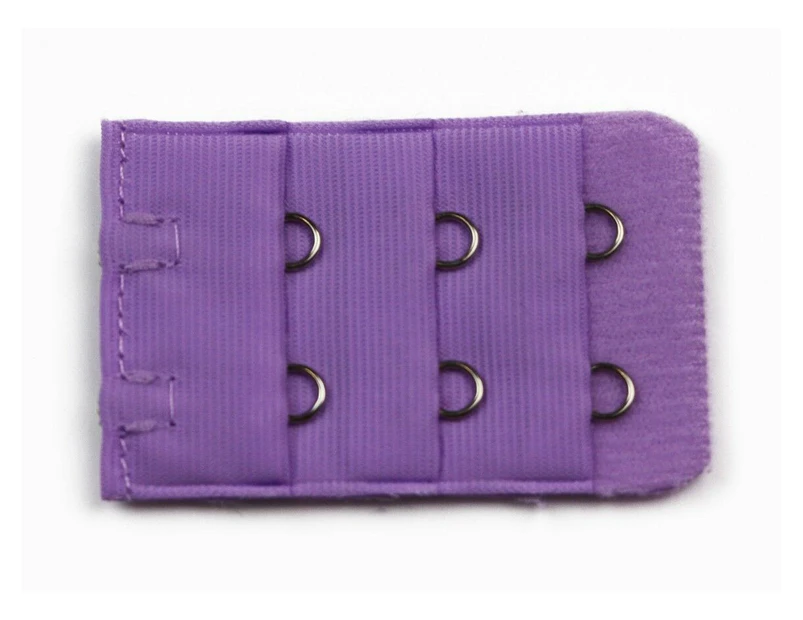 Women Bra Extender Coloured Clip 2 3 & 4 Hook Extenders - Pink Purple Blue Red Mint Polyester - #1 Violet: 2 hooks