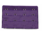 Women Bra Extender Coloured Clip 2 3 & 4 Hook Extenders - Pink Purple Blue Red Mint Polyester - #15 Purple: 4 hooks