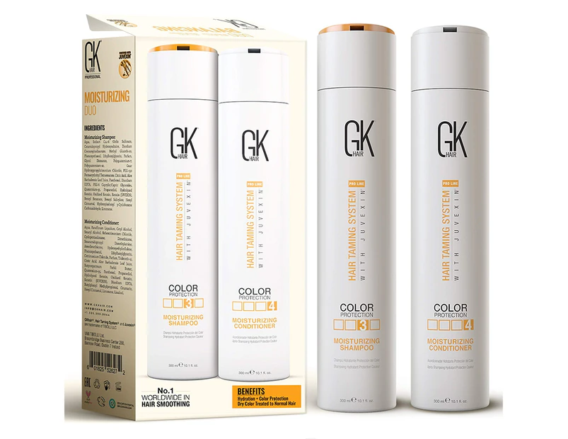 GK HAIR Global Keratin Moisturizing Shampoo and Conditioner Sets (10.1 Fl Oz/300ml) for Color Treated Hair - Daily Use Cleansing Dry to Normal Sulfate Free