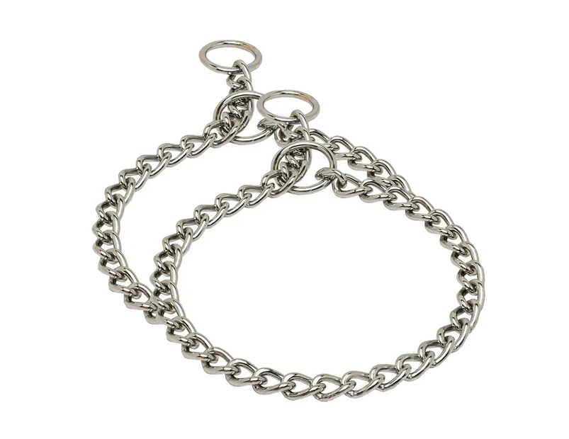 2x Royale 65cm x 3.5mm Pet/Dog Strap  Silver Metal Chain Training Collar