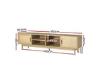 Artiss TV Cabinet Entertainment Unit Storage Cabinets Rattan Wooden 180CM