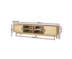 Artiss TV Cabinet Entertainment Unit 180cm Rattan Cole