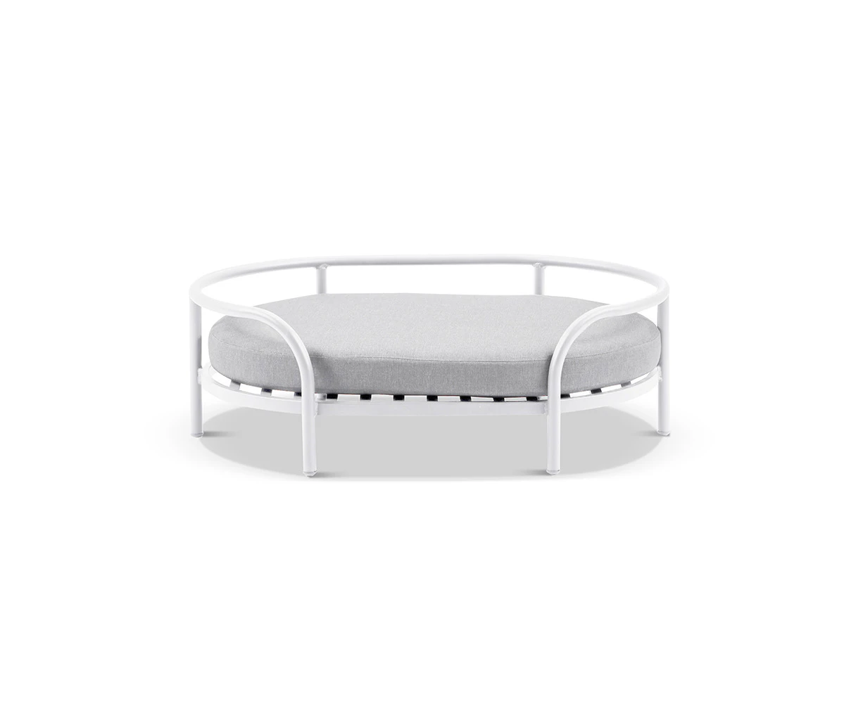 Outdoor Santorini Outdoor Aluminium Dog Cat Pet Day Bed - Outdoor Daybeds - White, Textured Olefin Grey