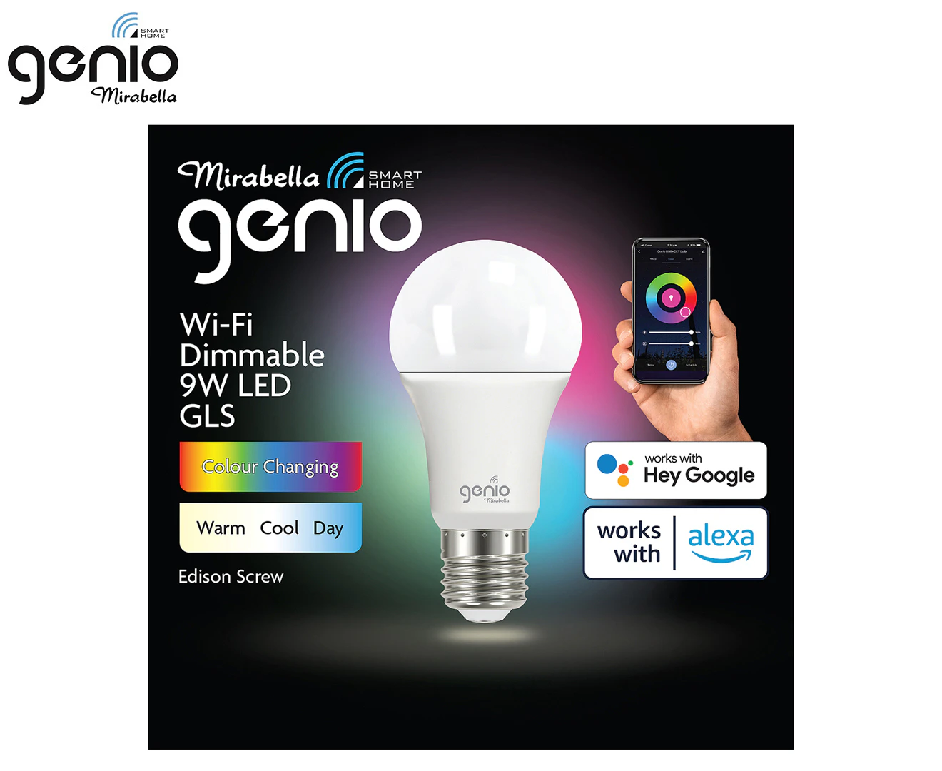 Mirabella Genio Wi-Fi Dimmable 9W LED GLS