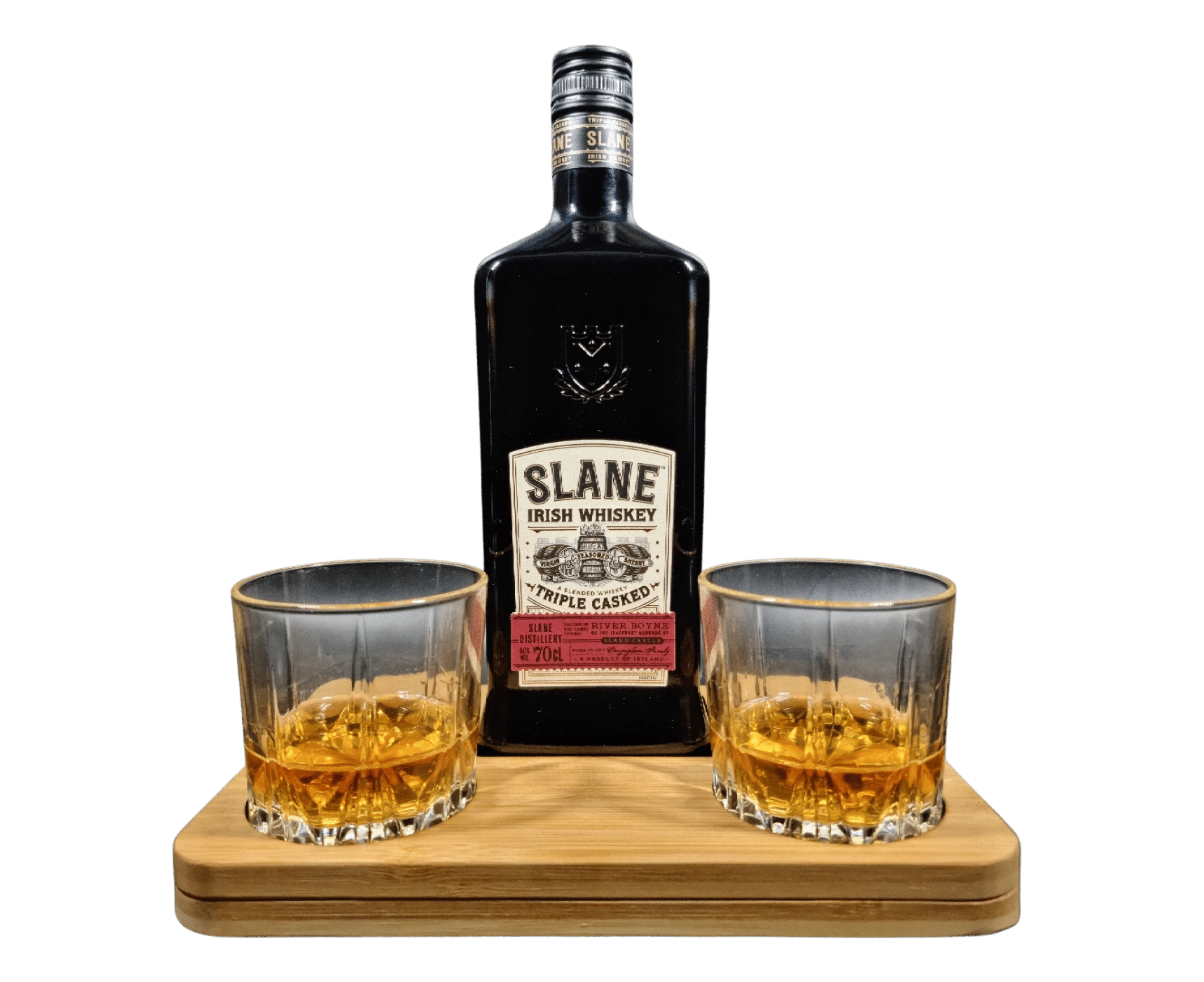 Slane Irish Whiskey Hamper Gift Box includes 2 whisky glasses