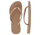 Havaianas Women's Slim Crystal Thongs - Rose Gold