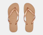 Havaianas Women's Slim Crystal Thongs - Rose Gold