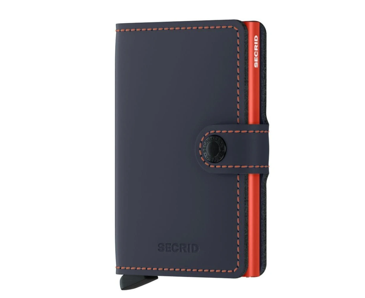 Secrid Miniwallet - Matte Nightblue & Orange Leather