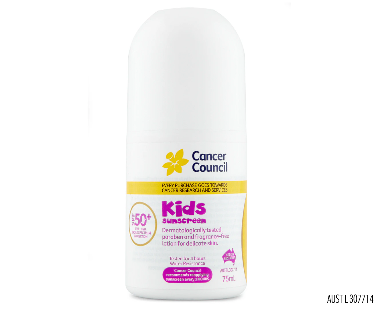 Cancer Council SPF 50+ Kids 75ml Roll on