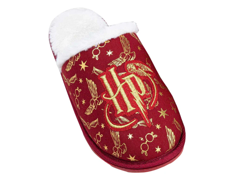 Harry Potter Girls Embroidered Slippers (Red/Golden Yellow) - NS6517