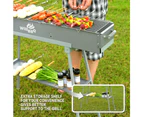 WillBBQ 80(L)x18(W)cm Charcoal BBQ Portable Hibachi Grill for Skewer and Kebabs