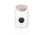 GLASS JARS w/ BAMBOO LIDS [6 Pack] 930mL Home Food Storage Canisters Containers Spice Jar Wedding Favours Empty Clear Glass Bottles with Wood Lid