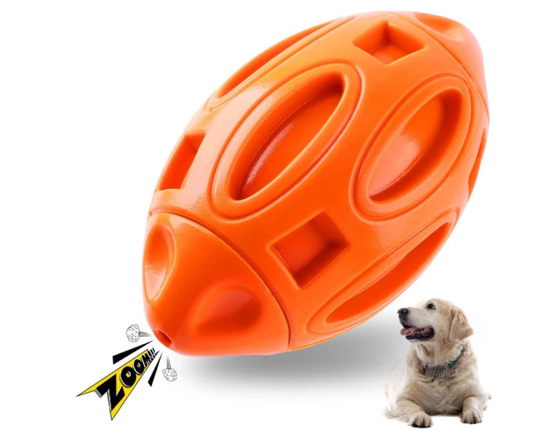 Squeaky Tough Rugby Dog Toys - Orange