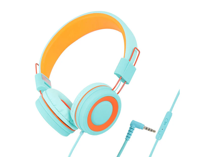 Momax Momax Kids Headphones Adjustable Headband Foldable for Study Tablet-Orange Blue