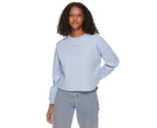Calvin Klein Jeans Women's Logo Cropped Pullover - Sky Blue