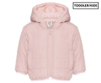 Gem Look Girls' Puffer Jacket Hoodie - Dusty Pink