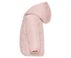 Gem Look Girls' Puffer Jacket Hoodie - Dusty Pink