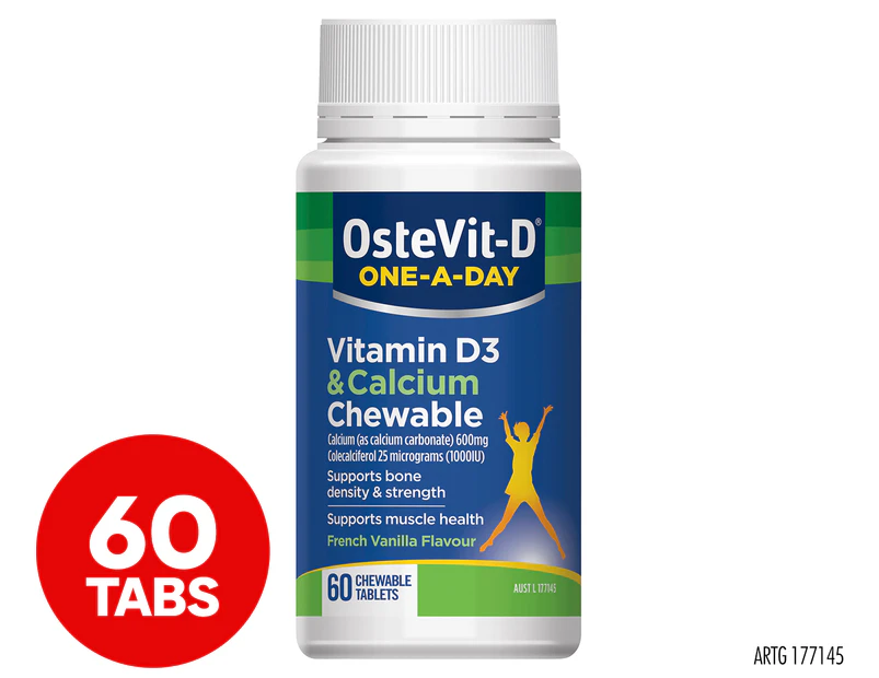 OsteVit-D One-A-Day Vitamin D3 & Calcium Chewable 60 Tabs