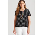 W.Lane Double Layer Top - Womens - Black & White Spot