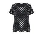 W.Lane Double Layer Top - Womens - Black & White Spot