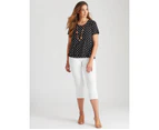 W.Lane Double Layer Top - Womens - Black & White Spot