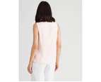 Katies Linen Blend Sleeveless Shirt - Womens - Peach