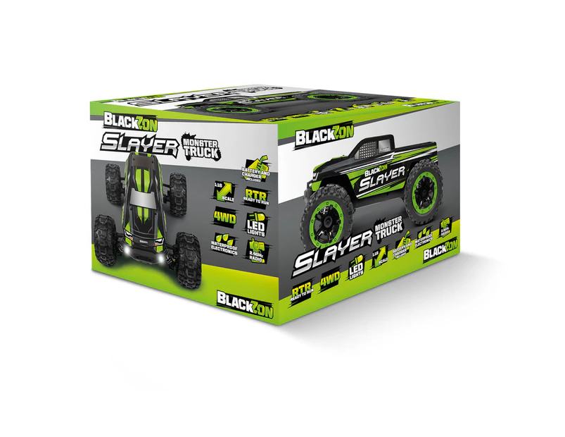 1/16 BlackZon Slayer MT 4WD Brushed Electric Monster Truck with LEDs