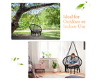 Costway Outdoor Hanging Hammock Chair Macrame Cotton Swing Chair Metal Frame Indoor Garden Patio, Black