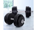 Everfit 30kg Dumbbell Set Weight Plates Dumbbells Lifting Bench