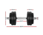 Everfit 30kg Dumbbell Set Weight Plates Dumbbells Lifting Bench