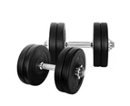 Everfit 25kg Dumbbell Set Weight Plates Dumbbells Lifting Bench