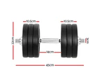 Everfit 35kg Dumbbell Set Weight Plates Dumbbells Lifting Bench