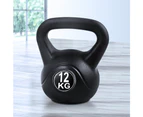 Everfit 12kg Kettlebell Set Weight Lifting Bench Dumbbells Kettle Bell Gym Home