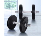 Everfit 15kg Dumbbell Set Weight Plates Dumbbells Lifting Bench