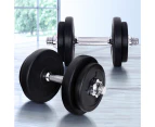 Everfit 20kg Dumbbell Set Weight Plates Dumbbells Lifting Bench