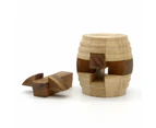 Wooden brain teaser puzzle, 3D wood puzzle, handmade- The Barrel challenge