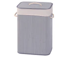 Ortega Home 72L Rectangular Folding Bamboo Laundry Hamper - Grey