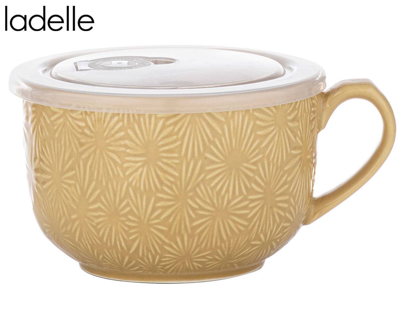 Ladelle Microwave Mug/Cup - Reactive Series - Porcelain Soup Mug w/ Silicon  Lid