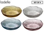 Set of 4 Ladelle Blossom Glass Plates - Assorted
