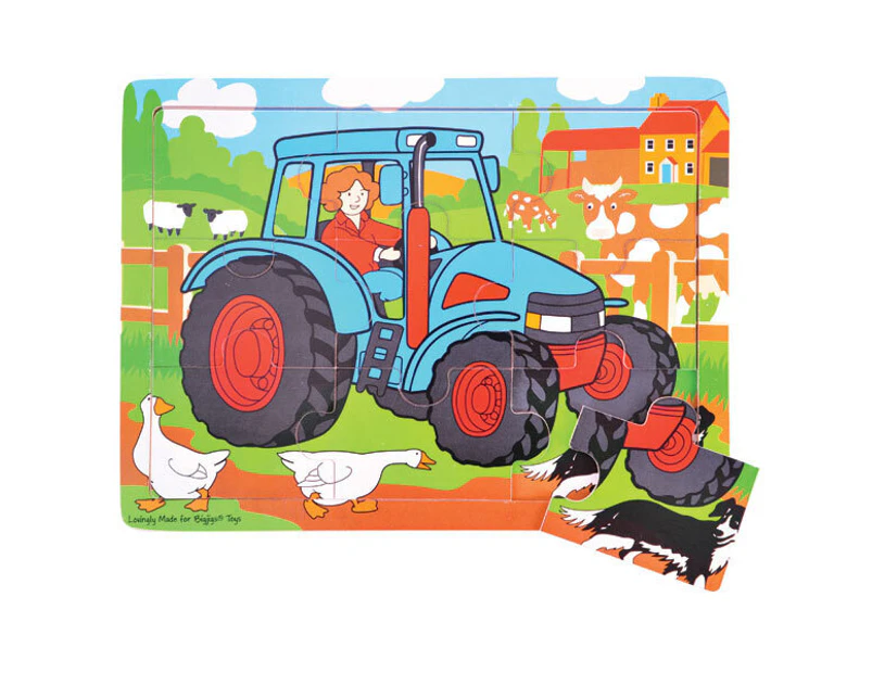 9pc Tractor Wooden Tray Puzzle