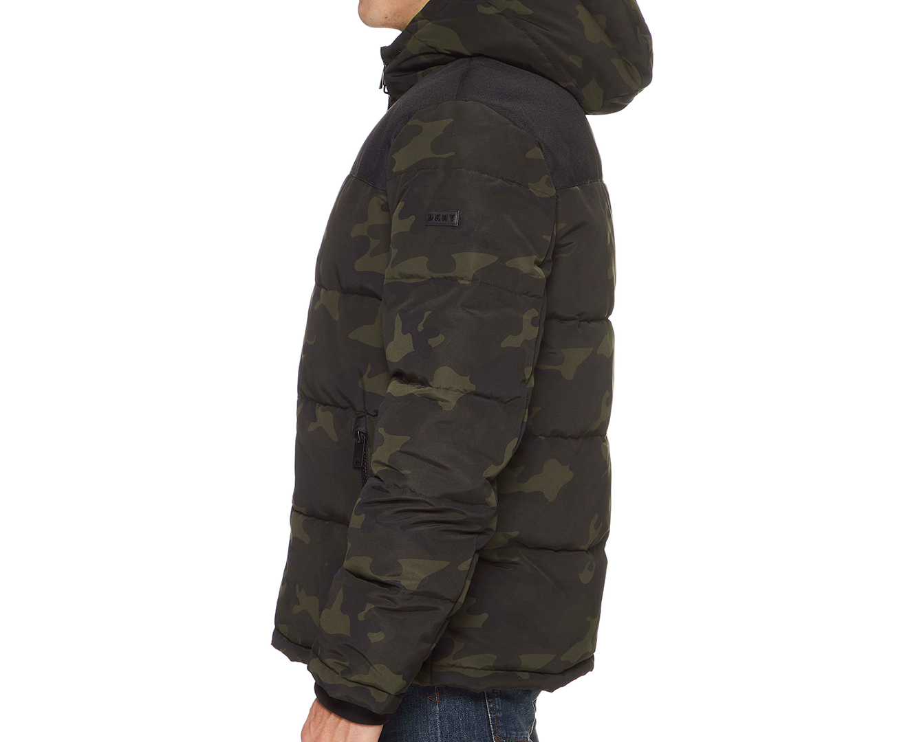 Dkny green mens discount jacket retractable hoodie