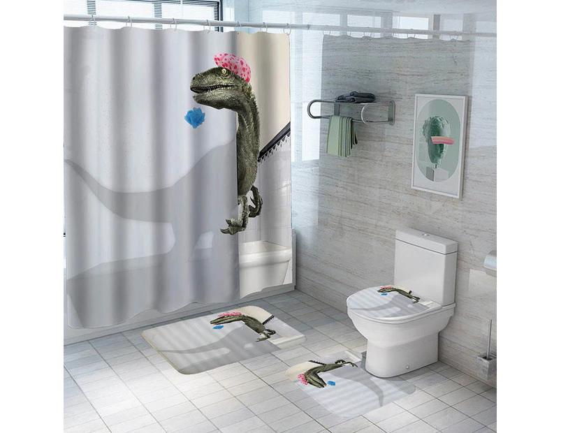Bestier 4PCS Funny Cartoon Shower Curtain Set Bathroom Non Slip Rugs Toilet  Lid Cover-91 .au