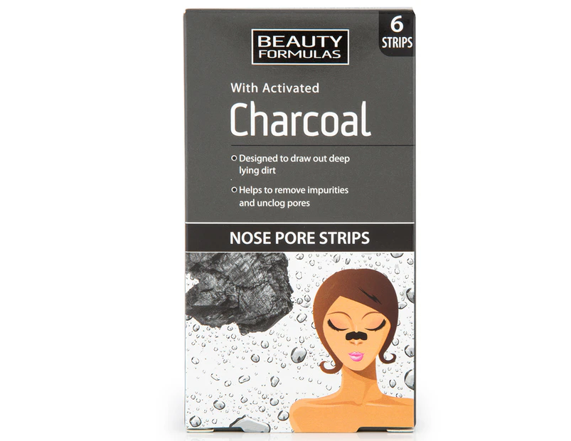 Beauty Formulas Activated Charcoal Nose Pore Strips 6pk