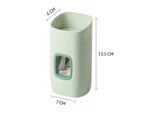 Bestier 2Pcs Toothpaste Dispenser and Toothbrush Holder Set Wall-Mounted Bathroom Accessories-Green White