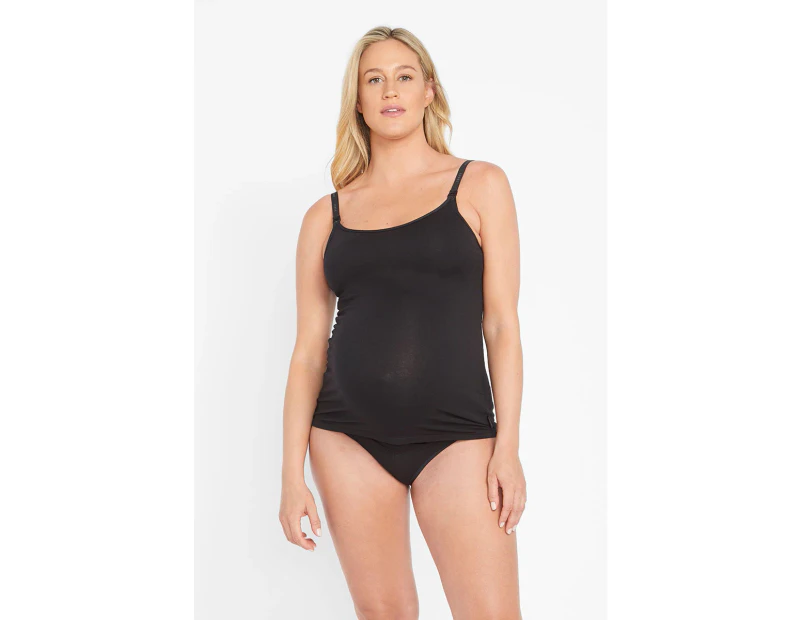 Bonds Womens Maternity Support Singlet Bra Top Black Cotton/Elastane - Black