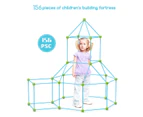 156pcs Kids  Construction Creative Fort Building Kit 3D Play House Tent for Boys & Girls Learning Toys DIY Building Castles Tunnels Play Tent Rocket Tower