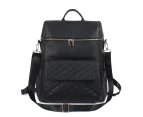 Premium Pu Leather Diaper Monaco Bag backpack (Nappy Bag) with changing pad(Black)