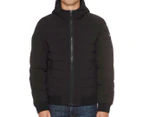 DKNY Men's Quilted Bomber Jacket w/ Hood - Black